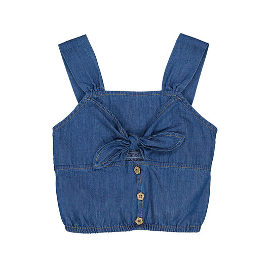 Denim Bow Blouse