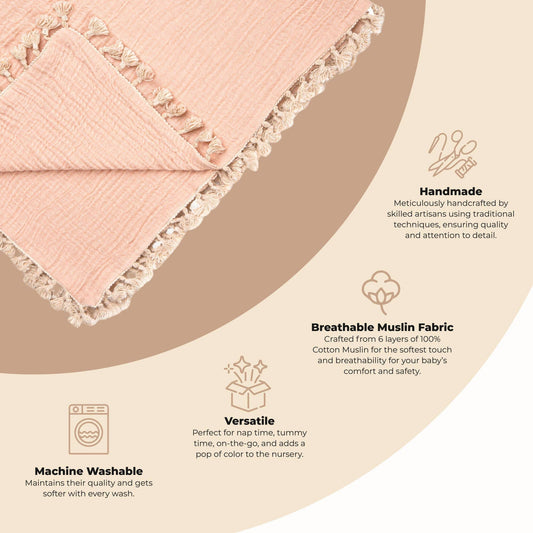 6 Layer Muslin Blanket Desert Rose