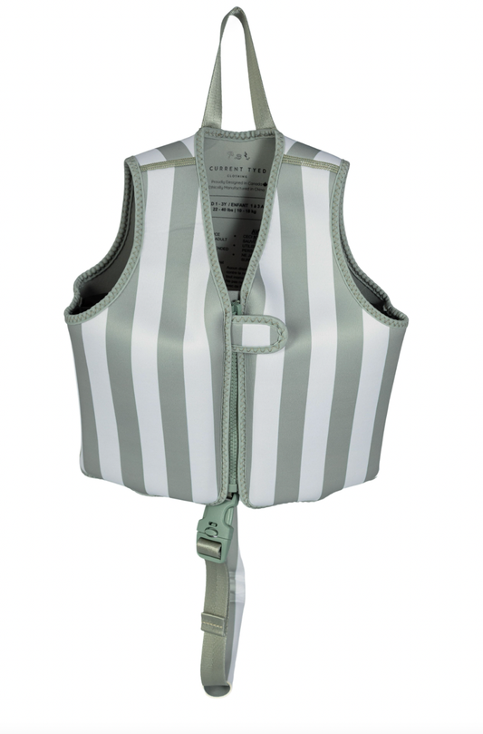 Sage Stripes Swim Vest