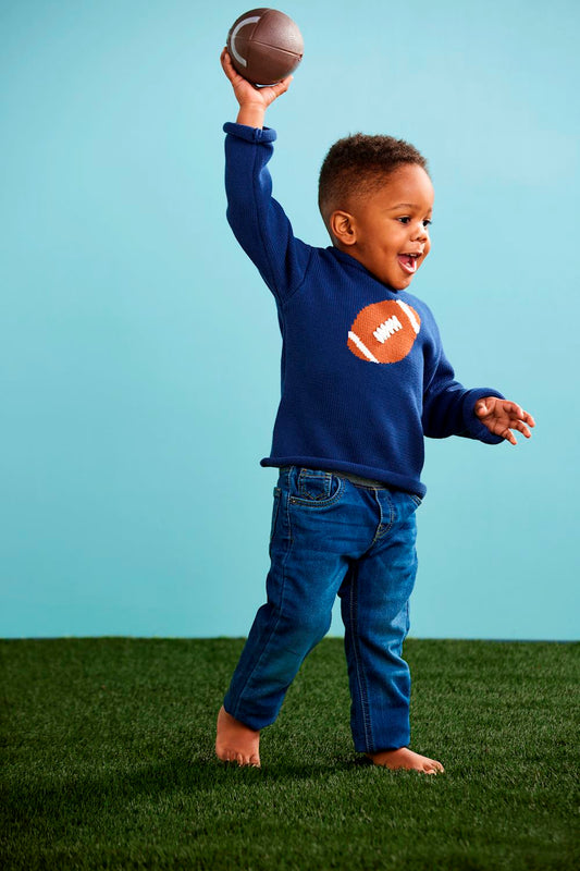 Football Rollneck Toddler Sweater