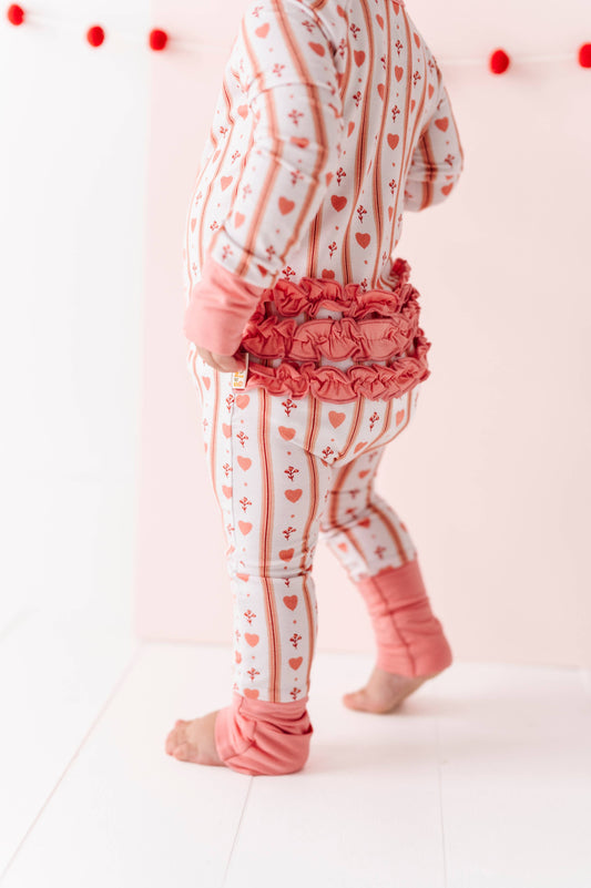 Vintage Valentine Ruffle Romper