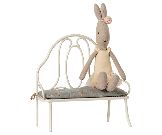 Maileg Vintage bench, Miniature - Off white