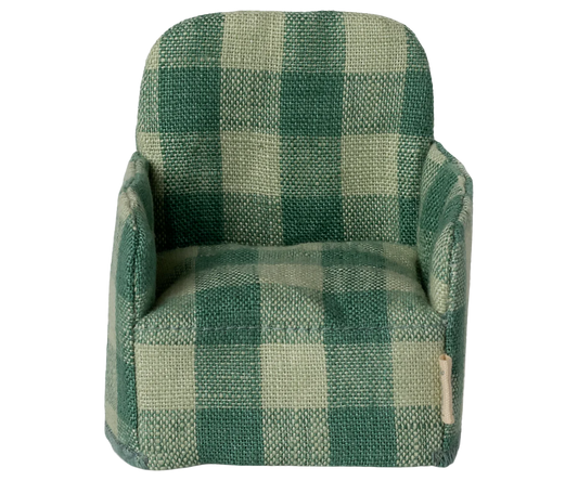Maileg Folding chair, Mouse - Green check