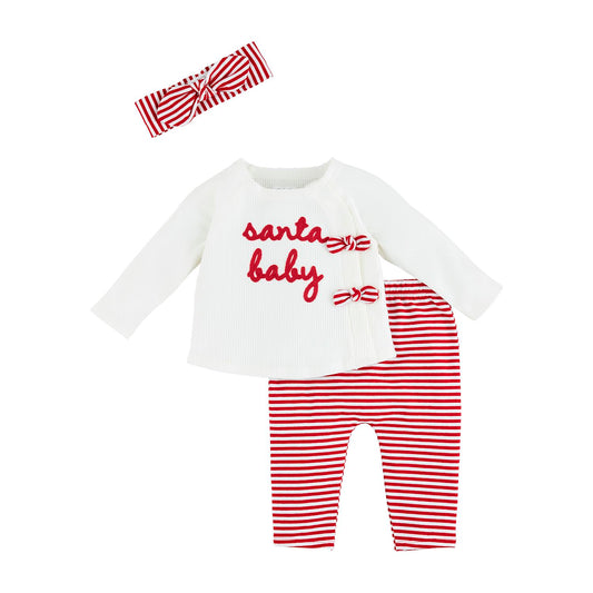 Santa Baby Girl's Pant & Headband Set