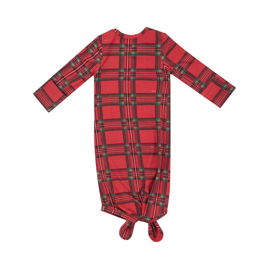 Vintage Holiday Plaid Knotted Gown
