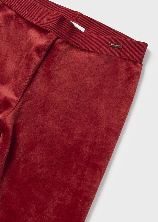 Velvet Leggings - Cherry Red