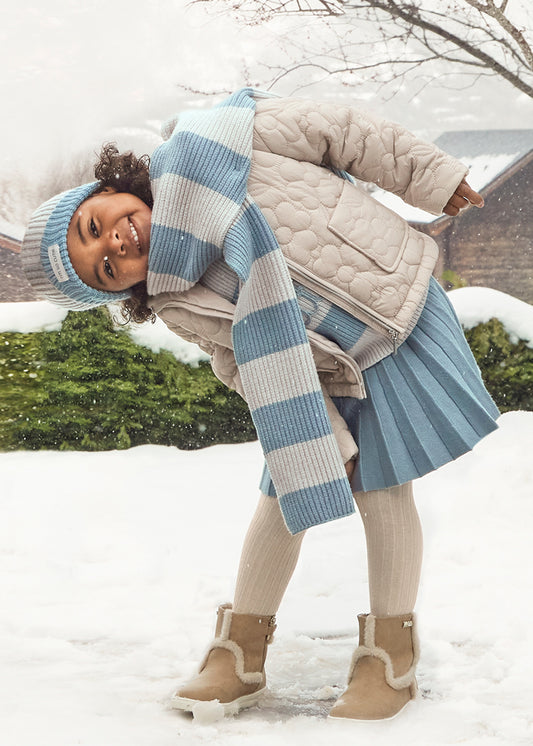 Knit pleated skirt for girls