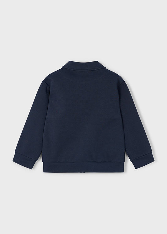Navy Knit Polo Jacket