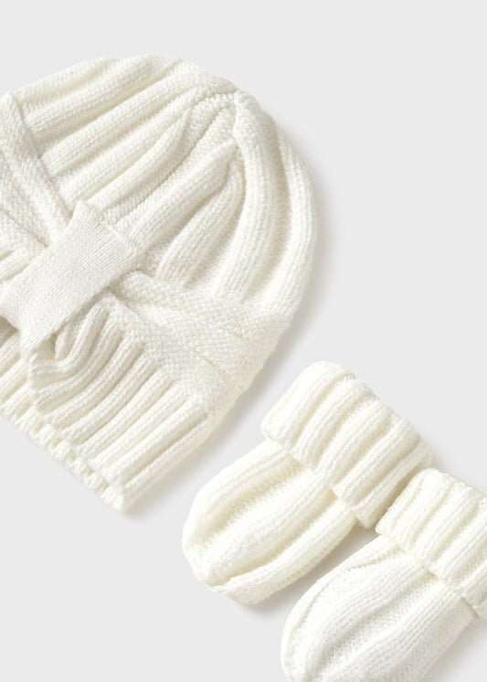 Newborn Hat and Mittens Set - Natural