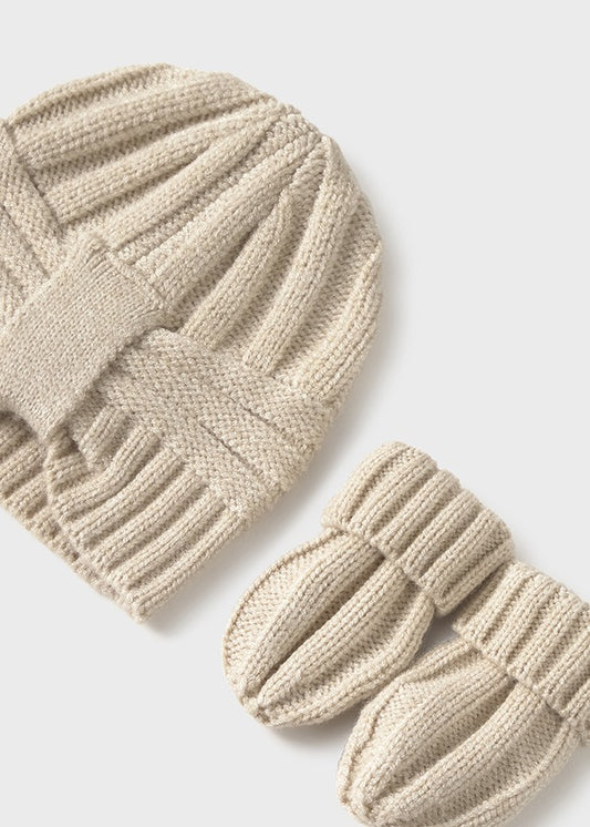 Newborn Hat and Mittens Set - Oat