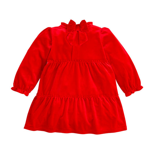 Red Velvet Bow Holiday Dress