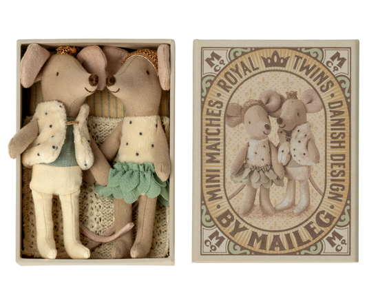 Royal Twins in Box, Little Brother & Sister in Matchbox - Mint Skirt