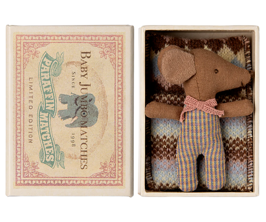 Sleepy Wakey, Baby Mouse in matchbox - Rose