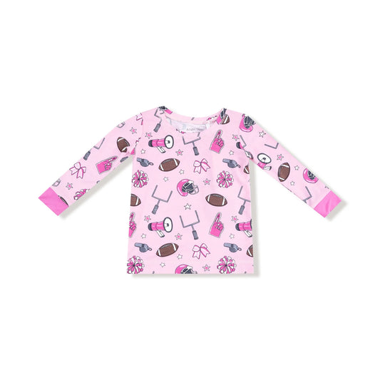 Football Pink Long Sleeve Loungewear Set