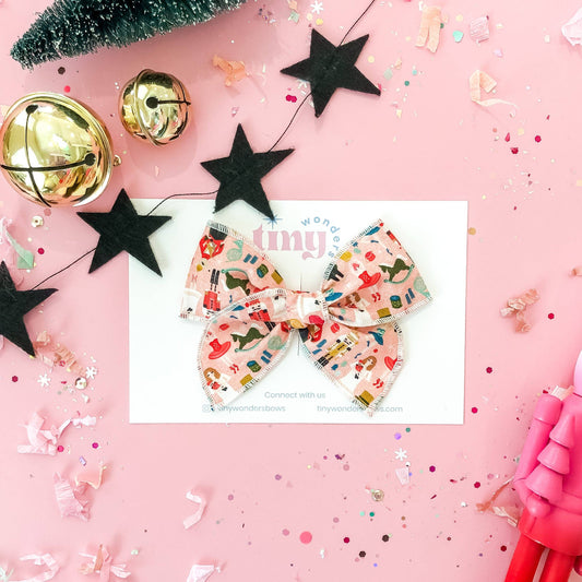 Nutcrackers on Pink hair bow