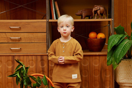 Caramel Waffle Long Sleeve Top