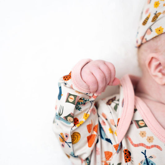 Garden Friends Newborn Gown & Hat Set