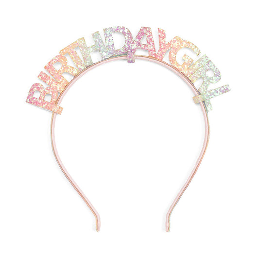 Pastel Rainbow Birthday Girl Headband - Birthday Headband