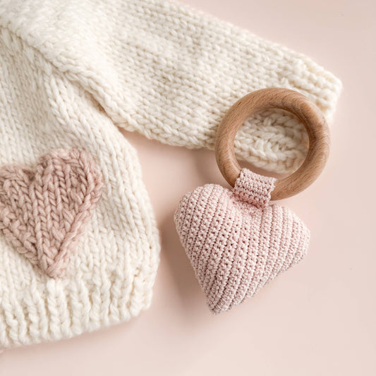 Heart | Cotton Crochet Rattle Teether