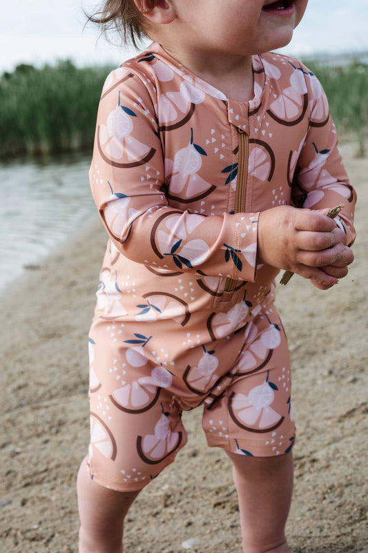 Baby One-Piece Rashguard in Orange Slice