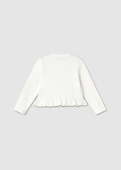 Ruffled Knit Cardigan