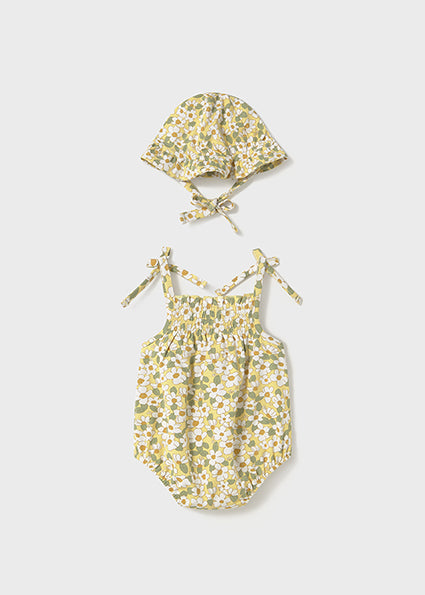 Newborn Sunny Floral Romper and Hat Set