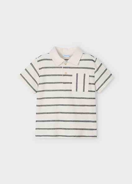 Striped Polo Shirt with Pocket