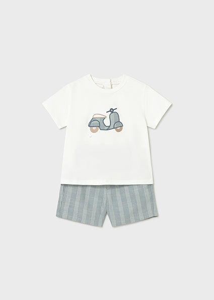 Scooter Tee & Stripe Short Set