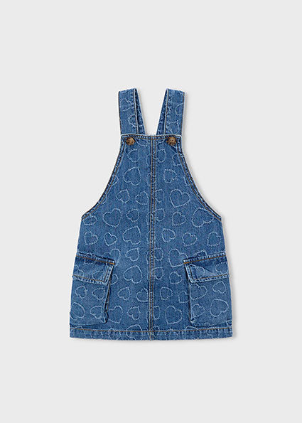 Heart Stitch Denim Overall Dress
