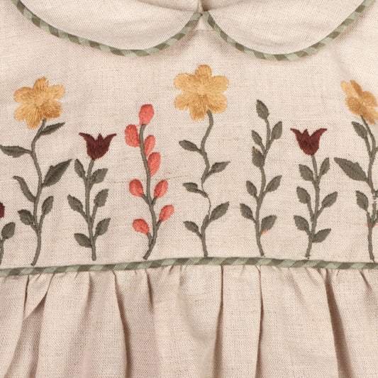 Floral Peter Pan Baby Dress & Fancy Bloomer