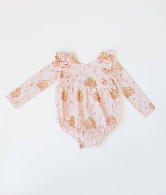 Leah Romper in Gingerbread | Christmas Bubble