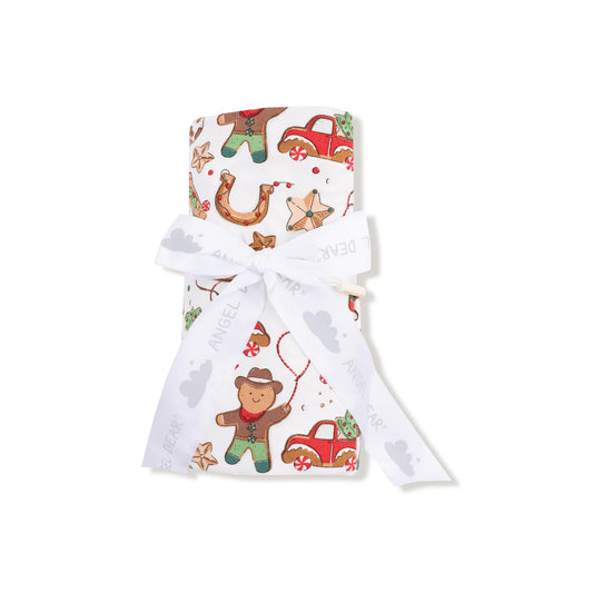 Cowboy Christmas Swaddle Blanket