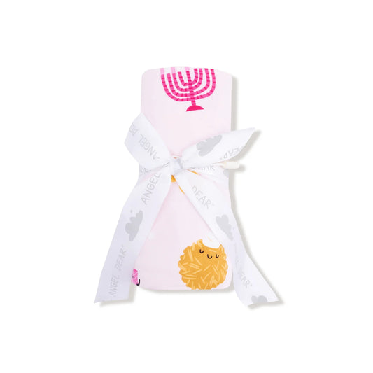 Hanukkah - Pink - Bamboo Swaddle Blanket