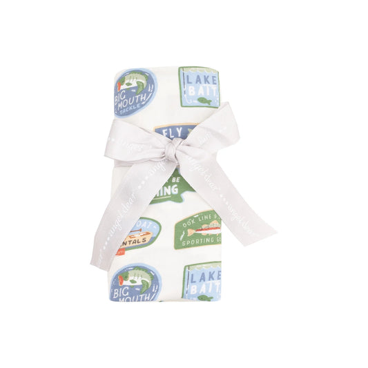 Swaddle Blanket - Bait Shop Signage - 45X45