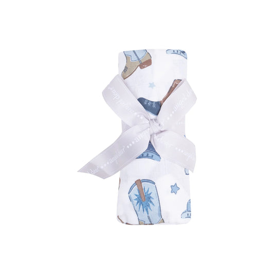 Cowboy Boots Blue - Swaddle Blanket