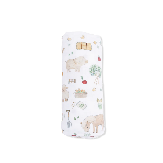 Cute Farm Animals Swaddle Blanket