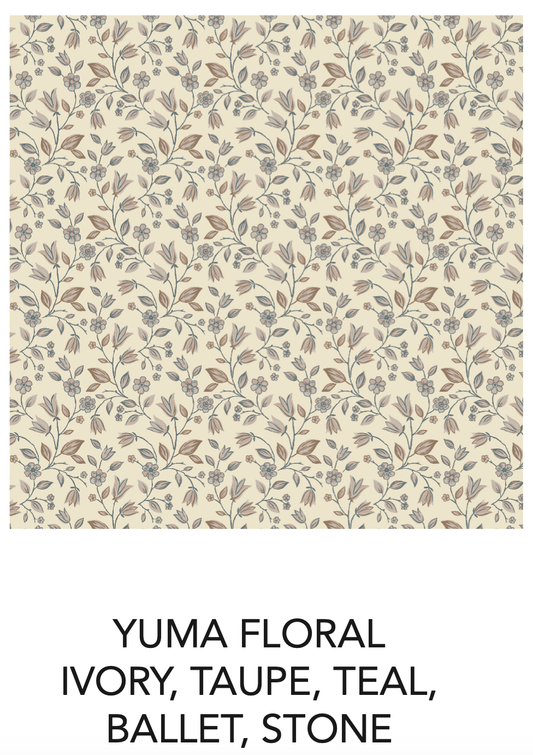Yuma Floral + Ivory | Organic Muslin Burp Cloth Set