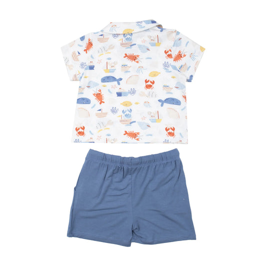 Polo Shirt & Short Set, In the Ocean