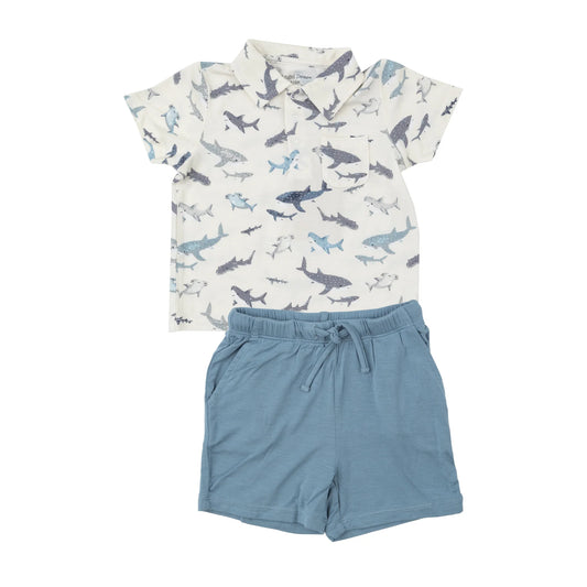 Polo Short And Shirt Set - Sharks