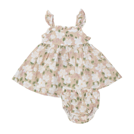 Paperbag Ruffle Sundress, Magnolias