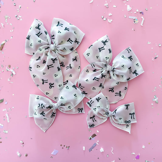 Ghosts with Coquette hair Bows, crepe