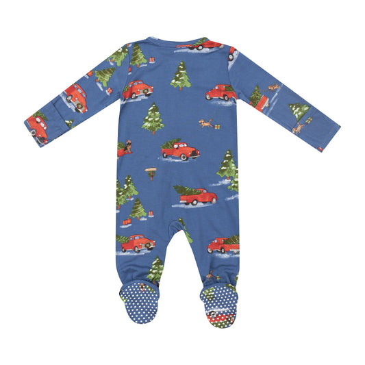 Vintage Red Truck - 2 Way Zipper Footie