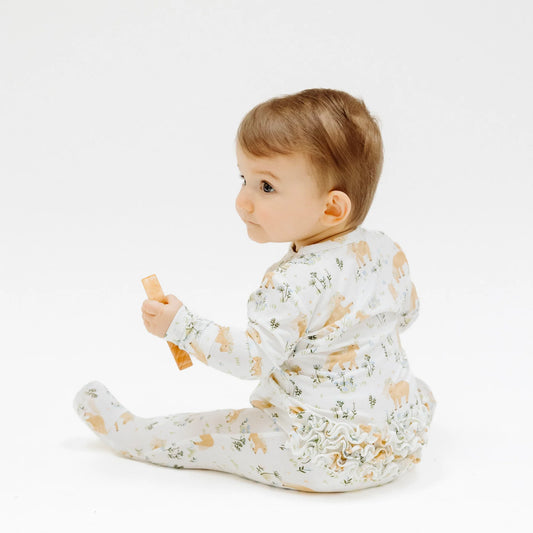 Pretty Ponies - 2 Way Ruffle Zipper Ruffle Back Footie