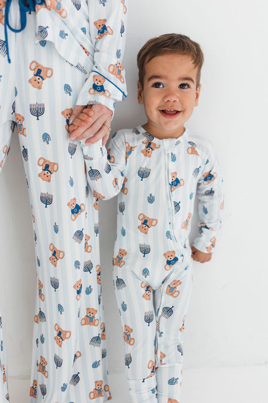 Hanukkah Bears Zipper Romper