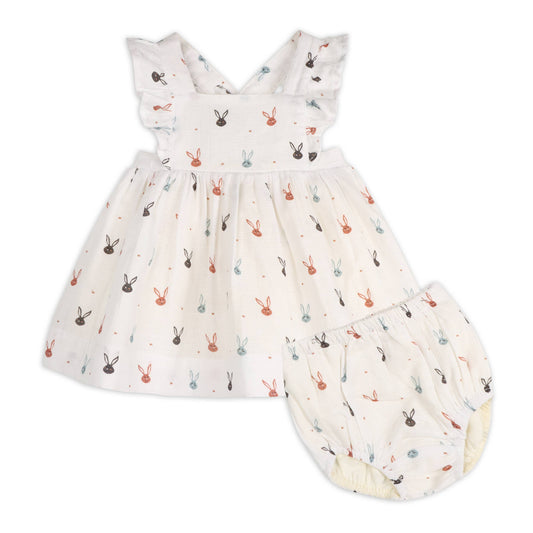 Mini Bunnies Baby Dress + Bloomer