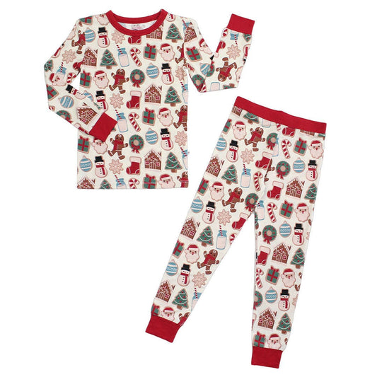 Milk and Cookies Christmas Bamboo Pajamas Kids Set