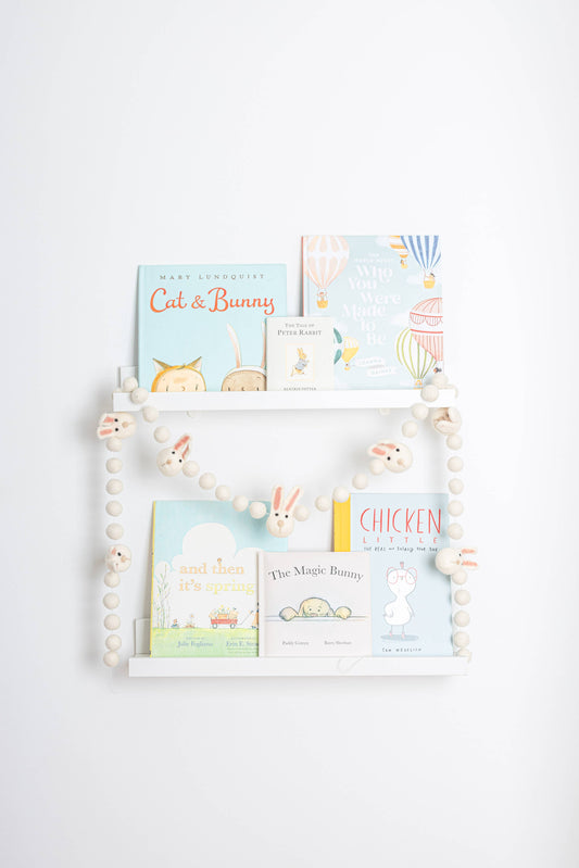 Felt White Easter Bunny Felt Garland