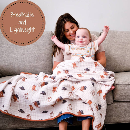 Better in Boots Muslin Quilt Baby & Kids Blanket