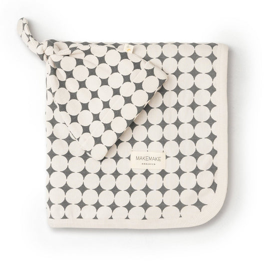 Organic Swaddle Blanket & Hat Set - Mod Dots