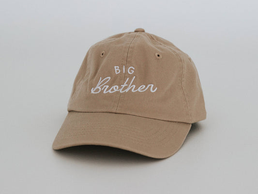 Big Brother Khaki Twill Hat • Boys Cap for New Brothers